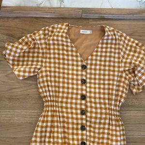 Gingham Button Dress